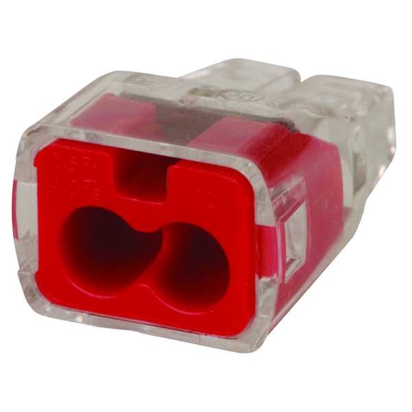 Ideal Push In Connector, 2 Port, Red, PK100 - 30-1032