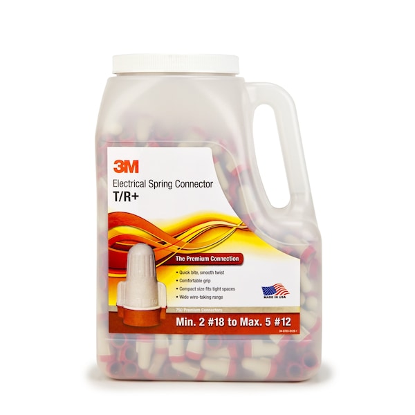 3M Twist On Wire Connector, 18-12 AWG, PK750 - T/R+Jug