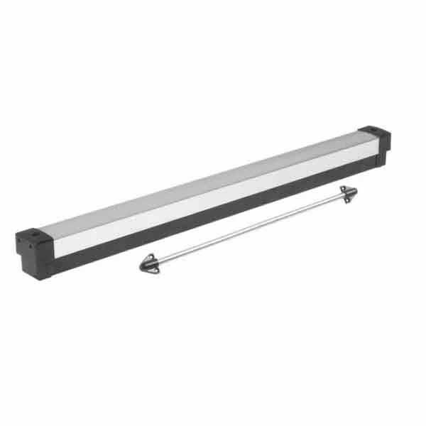 Seco-Larm Push-to-Exit Bar for 36" doors. Brushed aluminum with a black base. Includes two built-in - SLM-SD-961A-36