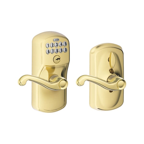 Schlage Schlage Bright Brass Steel Electronic Keypad Entry Lock - FE595VPLYFLA505