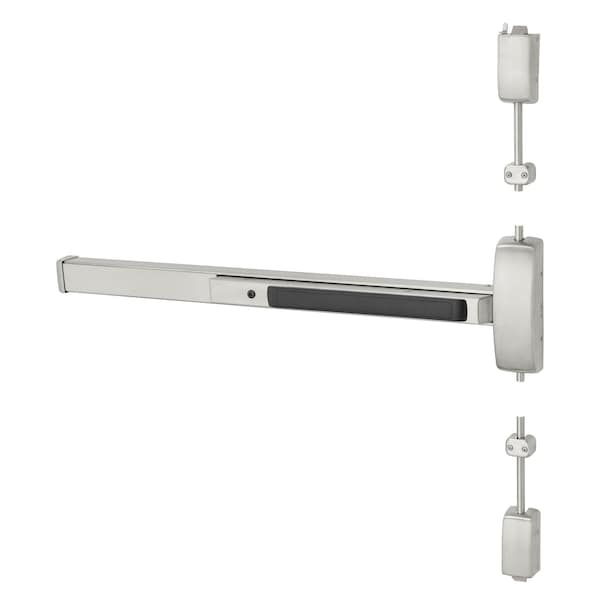 Sargent Fire Rated Surface Vertical Rod Exit Device, Passage, US32D, LHR - 12-8715F LHR 32D