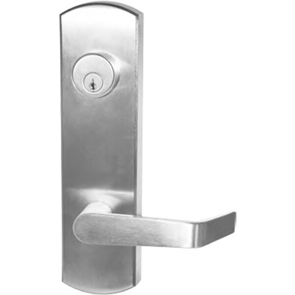 Inox Exit Device, Night latch Escutcheon Trim, Satin Chrome w/MicroArmor - EDES07NL-26D-AM