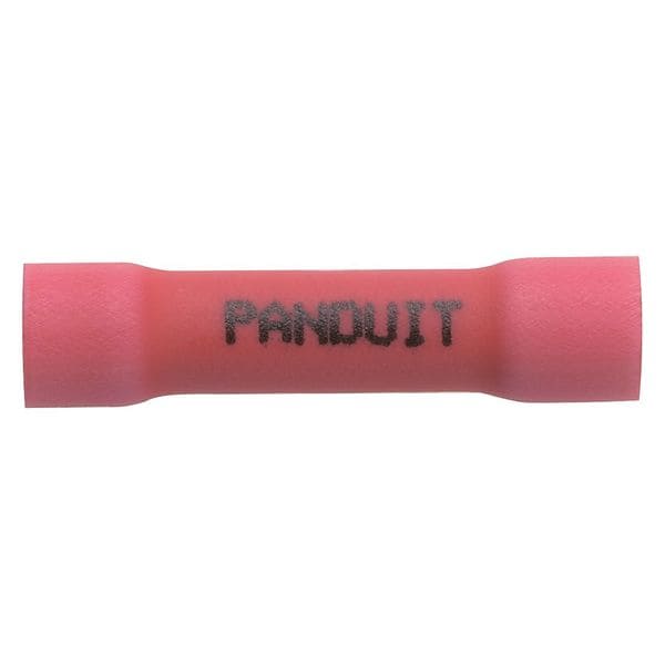 Panduit Butt Splice Connector, Red, 1.030 in., PK50 - BSV18X-LY