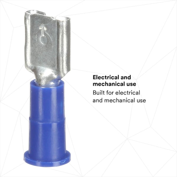 3M Scotchlok Female Disconnect, Blue, 16-14AWG, PK100 - MVU14-250DFX