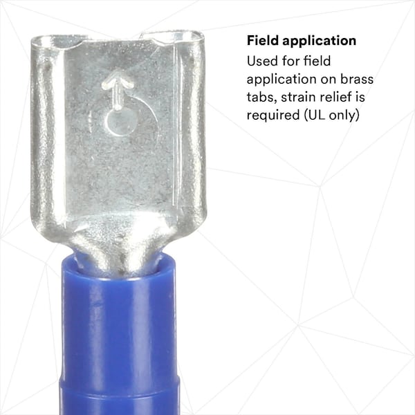 3M Scotchlok Female Disconnect, Blue, 16-14AWG, PK100 - MVU14-250DFX