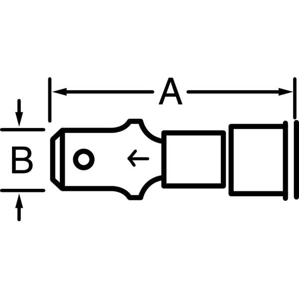 Sta-Kon Male Disconnect, Red, 22 to 18 AWG, PK50 - 18RA-251T