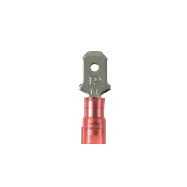 Panduit Male Disconnect, Red, 22-18AWG, PK100 - DNF18-250M-C