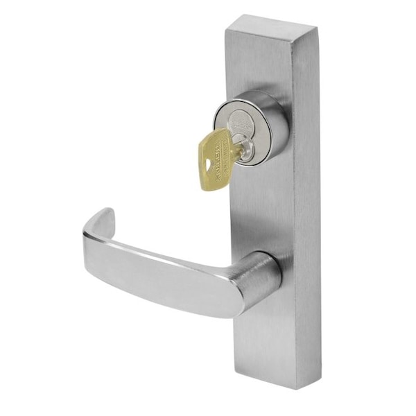 Sargent Left Hand Reverse Key Locks and Unlocks Trim ET Exit Device Trim with L Lever Less Cylinder for Rim - LC7138ETL26DLHR