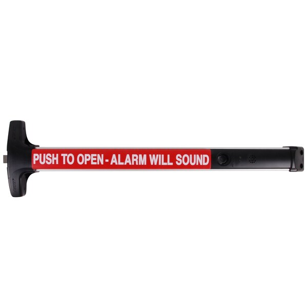 Detex Fire Rated Alarmed Panic Device, Keyless, Less Dogging, 48", US28 - FV40 EB LD 628 99 48