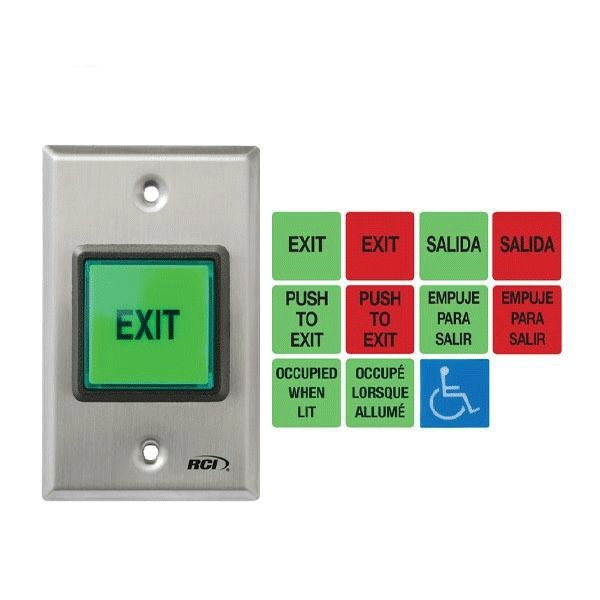Rci RCI: 972-L-ES-MO-32D All-In-One English/Spanish Illuminated Pushbutton - Momentary - RCI-R972LESMO9
