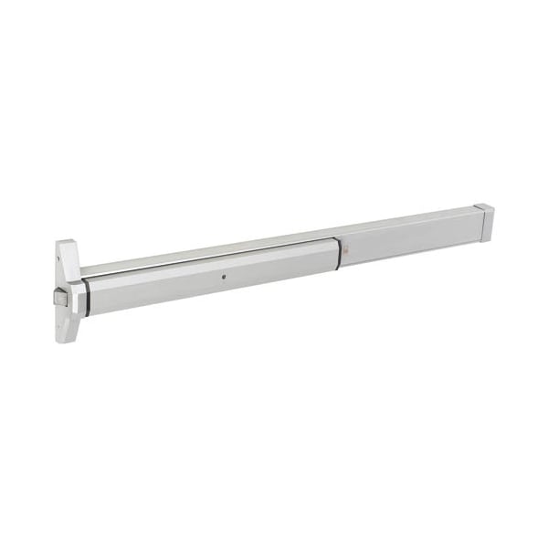 Global Door Controls STED Series Aluminum Grade 2 Storefront 48 in. Rim Narrow Stile Panic Exit Device with Cylinder - TH1100-STED48-AL