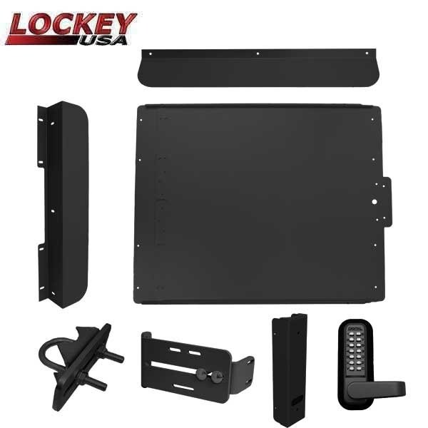Lockey ED60B Edge Panic Shield Security Kit In Black - Panic Shield, EDSB Strike Bracket, EDGB200,285P Keyl - LK-ED60B