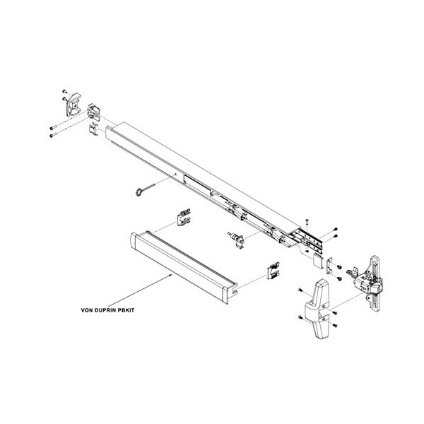 Von Duprin 98/99 3' US26D PUSHBAR RETROFIT KIT - PBKIT 99 3 US26D
