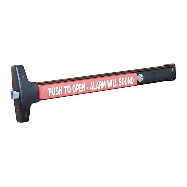Detex Rim Exit Device with Alarm, Black Paint - V40 EB CD 711 99 36