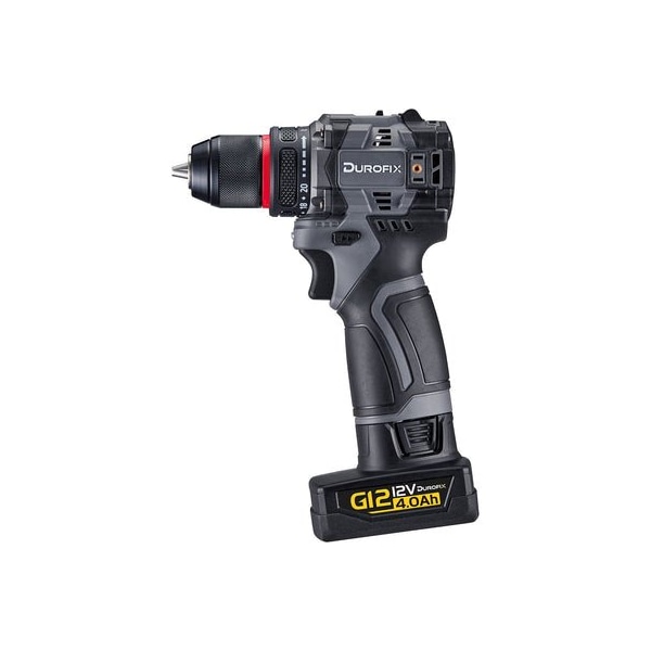 Durofix G12 Series 12V Cordless Li-ion 3/8'' Drill Driver Kit, 4.0 Ah Battery, 1800 RPM, 440 In Lbs, Bare tool - RK12136T