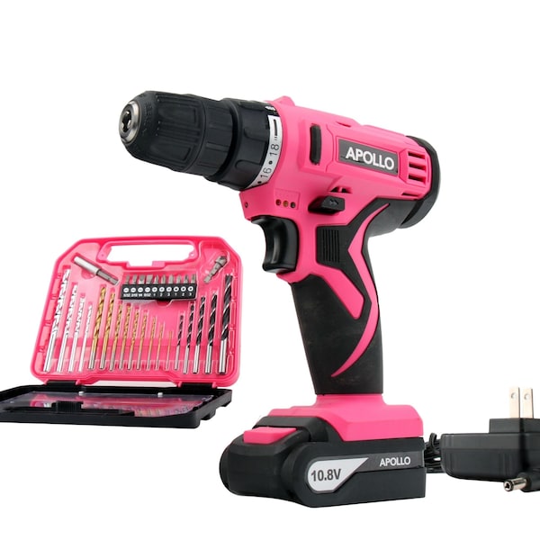 Apollo Tools 10.8 V Lithium-Ion Cordless Drill with 30 Piece Accessory Set - DT4937P