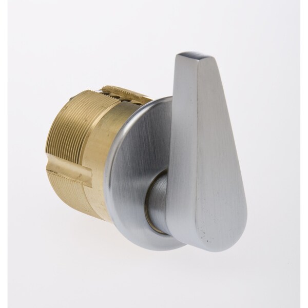 Ilco 1in ADA Turn Knob Mortise Cylinder with Adams Rite Cam Satin Chrome Finish - ADA716126D