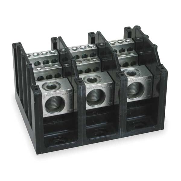 Eaton Bussmann Pwr Dist Block, 310A, 3P, 1P Primary, 600V, Depth: 3.32 in - 16370-3