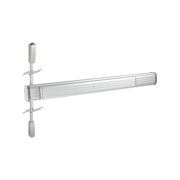 Jackson Satin Aluminum 36 in. x 96 in. 1275 Push Pad Surface Vertical Rod Panic Exit Device - 31127538628
