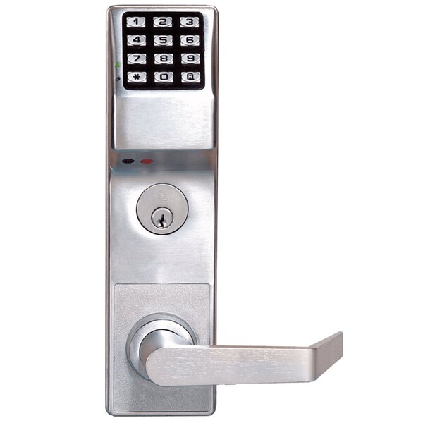 Alarm Lock Pushbutton Exit Trim with Prox Reader, 2000 Users, 40,000 Event Audit Trail, Weatherproof, Straight - ETPDLS1G/26DNS8