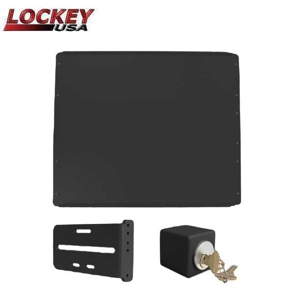 Lockey PS50B Shield Safety Kit In Black - Panic Shield, PSSB Strike Bracket, PSGB5 Key Cylinder Box, Key Cy - LK-PS50B