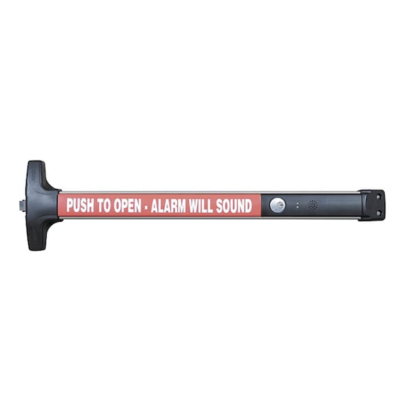 Detex Value Series Wide Stile Rim Exit Device, Cylinder Dogging, 98 Semi-Mortise Strike, Battery Operated - V40 EB CD 711 98 36