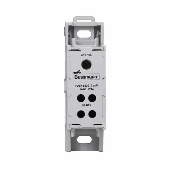 Eaton Bussmann Pwr Dist Block, 175A, 1P, 2/0-8 AWG, 600VAC - PDBFS220