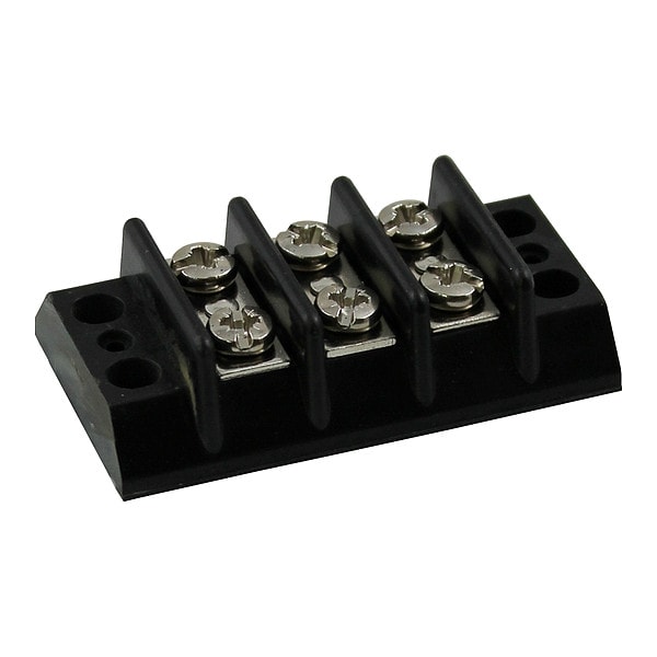 Zoro Select Terminal Strip, 20A, 3 Pole, 300VAC - 6ZEG7