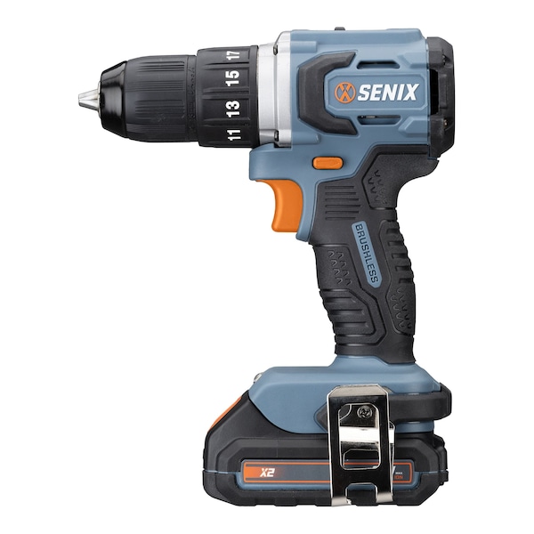 Senix 20 Volt Max Brushless 1/2-in. Drill Driver, 2 Ah Battery, 2A Charger and Soft Bag Included - PDDX2-M2