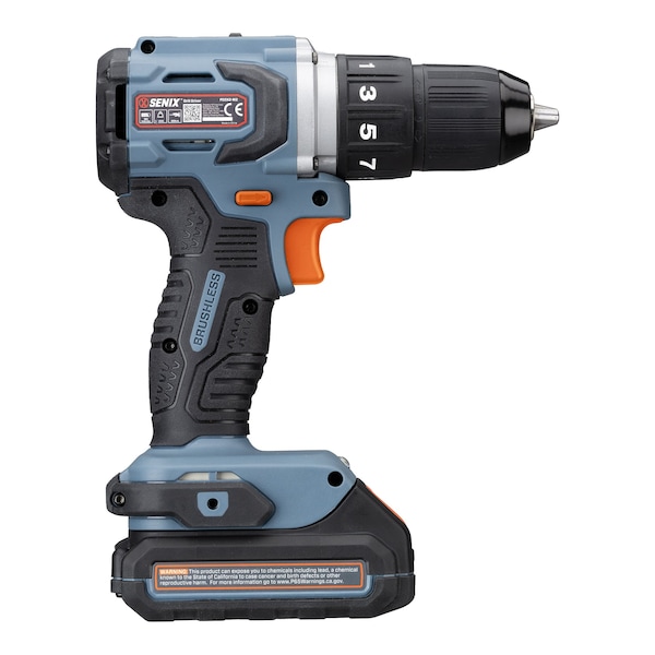 Senix 20 Volt Max Brushless 1/2-in. Drill Driver, 2 Ah Battery, 2A Charger and Soft Bag Included - PDDX2-M2