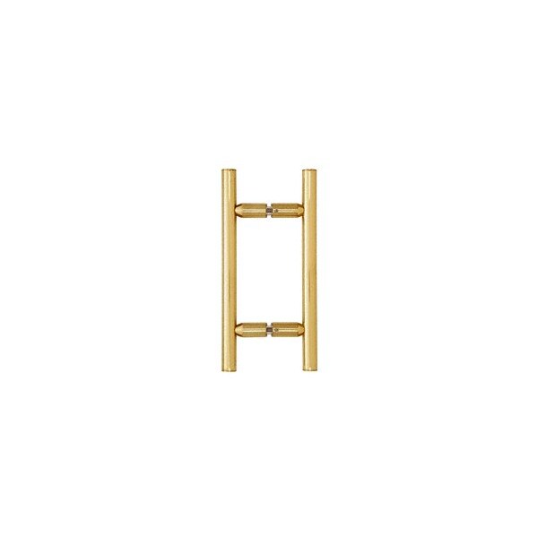 Cr Laurence Unlacquered Brass 6-in Ladder Style Back-to-Back Pull Handle - LP6X6ULBR