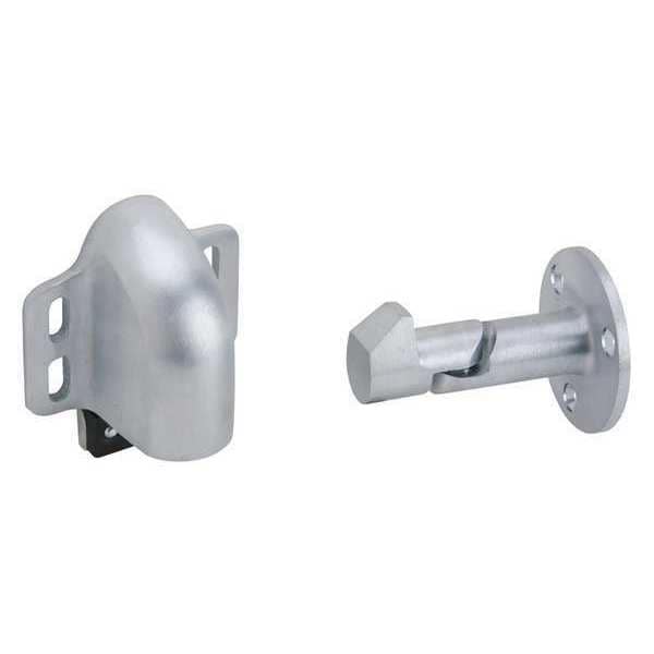 Ives Door Stop, Cast Brass, Silver, 3-11/16"H x 3"W - WS45 US26D