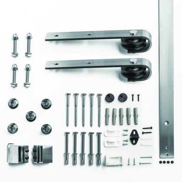 Renin 78-3/4 in Bent Strap Hardware Kit Satin Nickel - BD102K-07800-SS