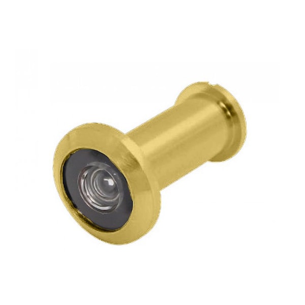 Cal-Royal 180 Degrees Brass Door Viewer, 9/16 Bore, Plastic Lens, for 1-3/8 to 2 Thick Doors, US5 Satin - DV180-5