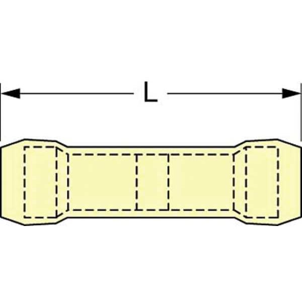 3M Butt Splice Connector, 12-10AWG, Yel, PK500 - MNG10BCK