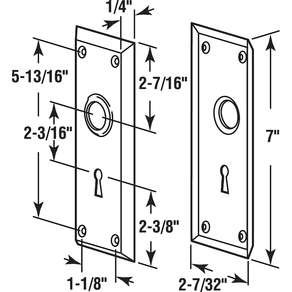 Prime-Line Door Escutcheon Plates, Satin Nickel (2 pack) - E 2718