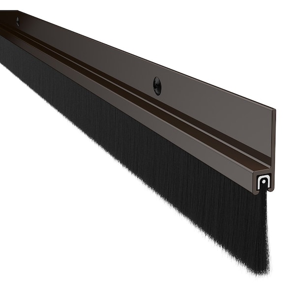 Pemko 18100DNB36 36" 180 Degree Aluminum Retainer Weatherstrip with 1" Nylon Brush Dark Bronze - 18100DNB36