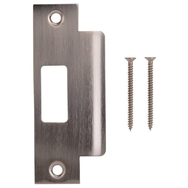 Prosource Strike Plate, 4-7/8 in L, 2 in W, Steel, Brushed Nickel - HSH-006BN-PS