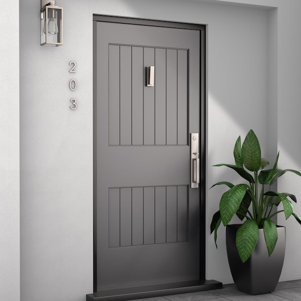 National Hardware National Hardware Reed 4.75 in. L Satin Nickel Aluminum Door Knocker - N336-704