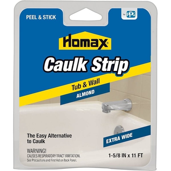 Homax Caulking Strip, Almond, 120 deg F, 158 in W X 11ft L - 2403