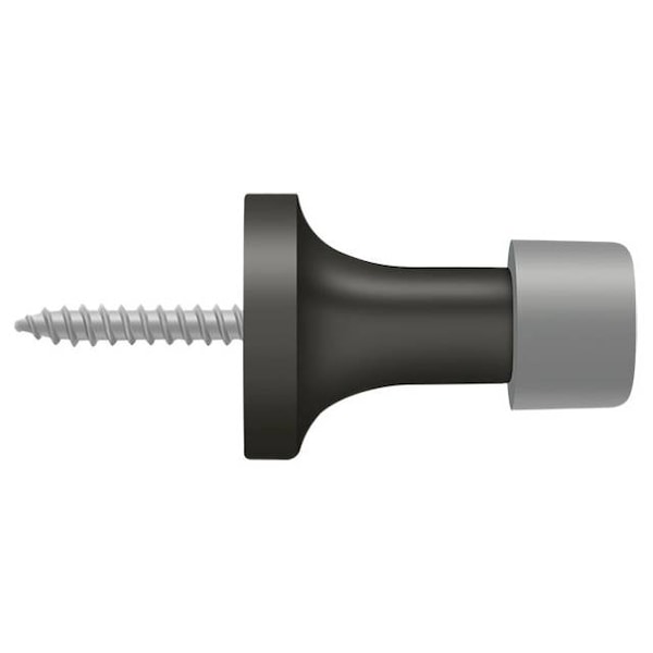 Deltana Baseboard Door Bumper, Solid Brass Oil Rubbed Bronze 1.5" - BDS125U10B