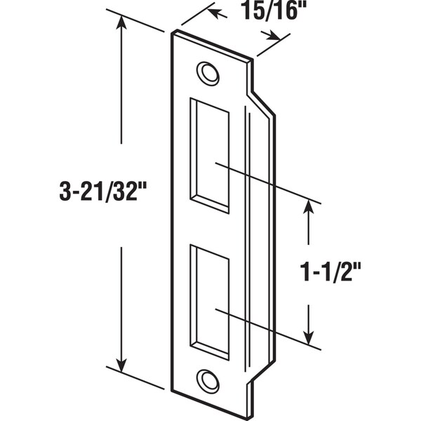 Prime-Line Prime-Line 3-21/32 in. L Brass-Plated Gold Steel Door Strike 1 pk - E 2435