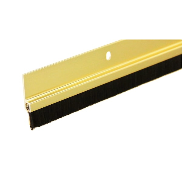 Randall 4' Gold Anodized Aluminum Brush Door Sweep For Gap Up To 1" - 4 FT BS-100-G