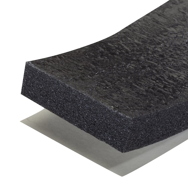 Zoro Select Foam Tape, 10 ft., Black, Sponge, Sold As: Roll - 5MFG7