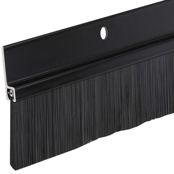 Randall 3' Black Aluminum Brush Door Sweep For Gap Up To 1 1/2" - 3 FT BS-220-BLK