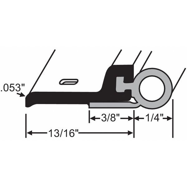 Zoro Select Weatherstrip, Hollow Bulb Insert, 84" L - 19-850BZ-36