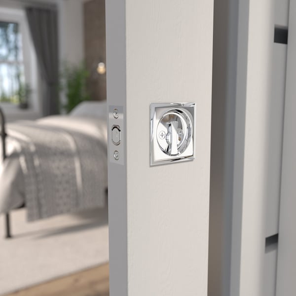 Richelieu 2 716inch 62 mm Square Pocket Door Privacy Pull, Chrome - 17SC42