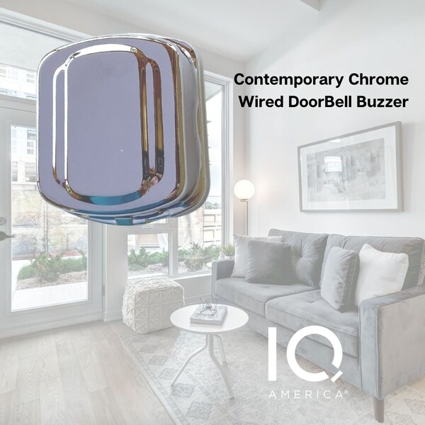 Iq America DB1502 Wired Door Chime Buzzer Chrome General Purpose Doorbell Buzzer - DB1502