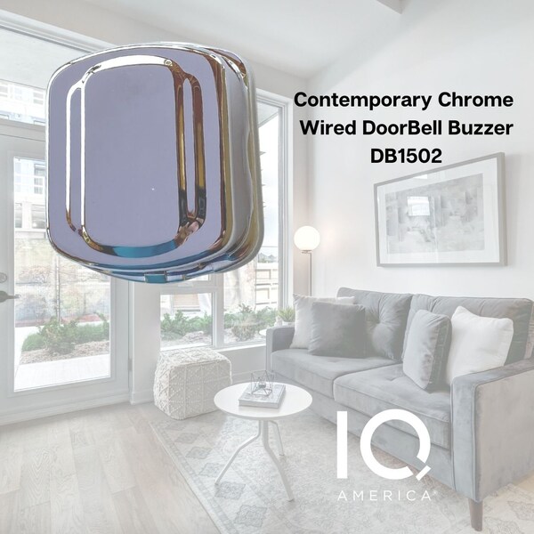 Iq America DB1502 Wired Door Chime Buzzer Chrome General Purpose Doorbell Buzzer - DB1502