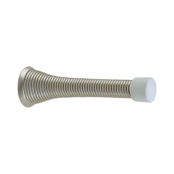 Pamex 3-1/8in Heavy Duty Spring Door Stop Satin Nickel Finish - DD0231SN
